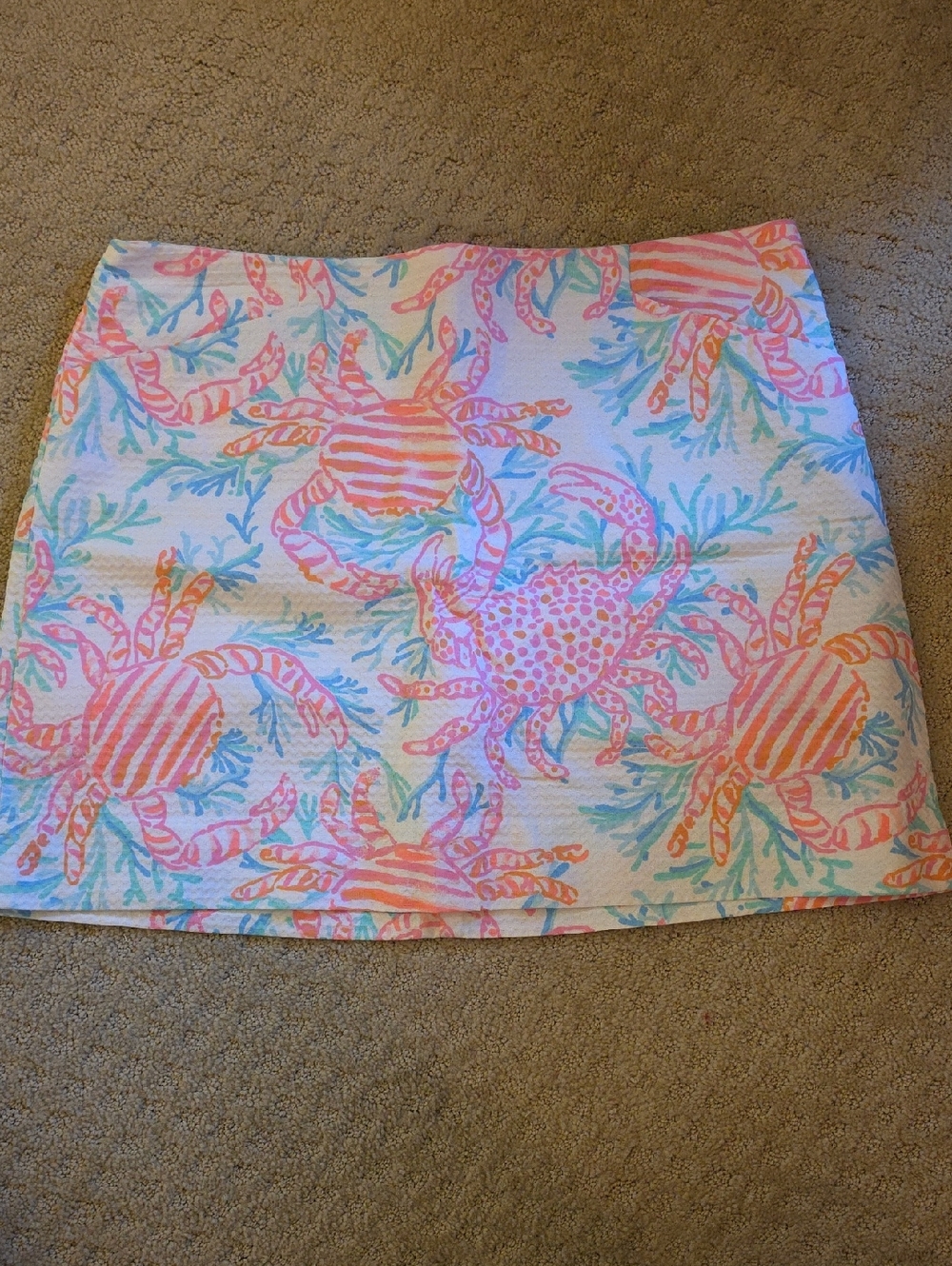 LP NWOT Crab Print Mini Skort in Pink, Coral & Aqua